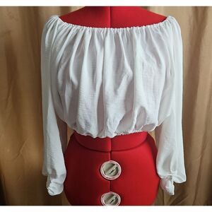 Miley & Molly White Off-Shoulder Women's Top
